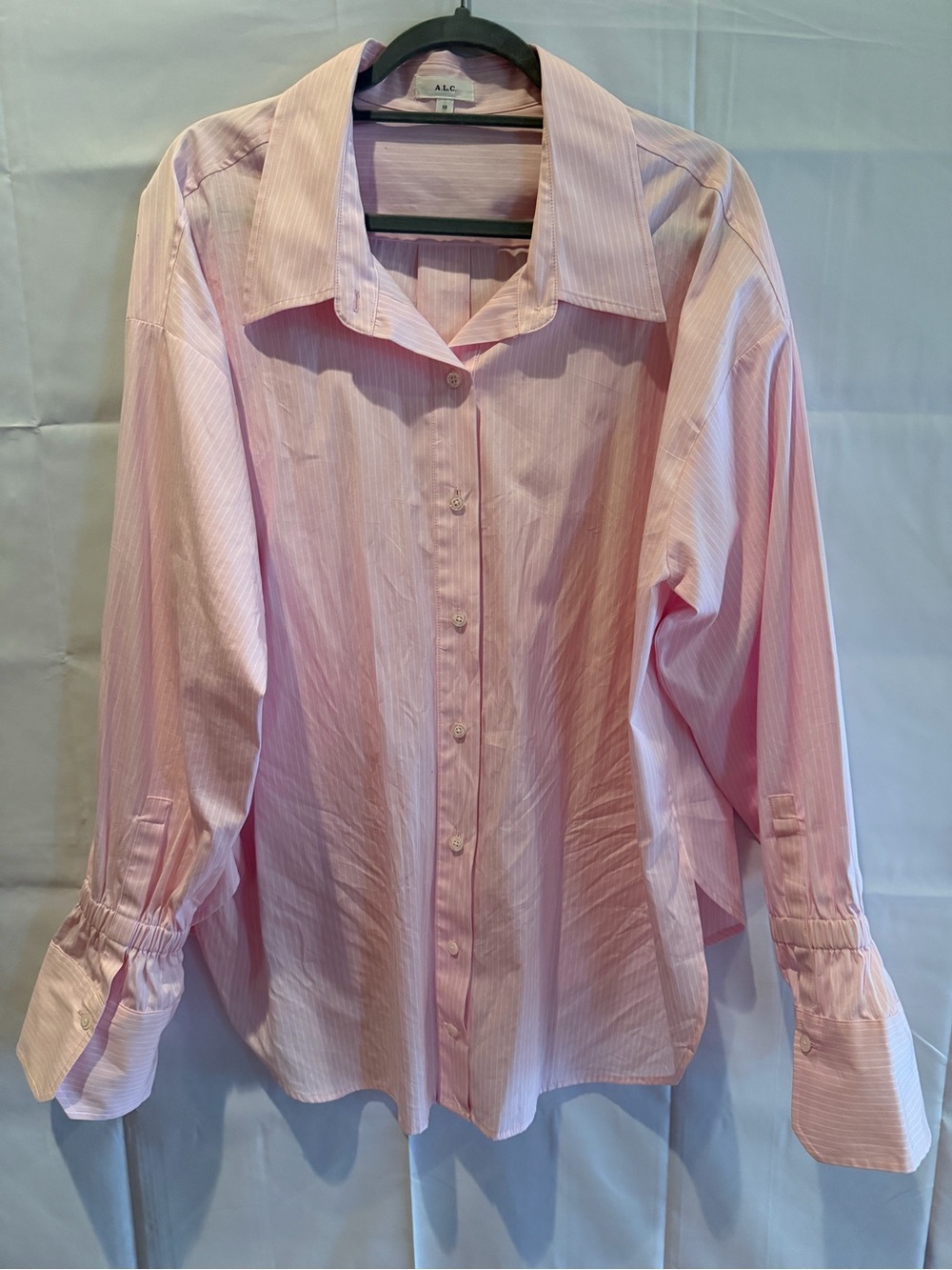 A.L.C. Light Pink Striped Button-Up Shirt